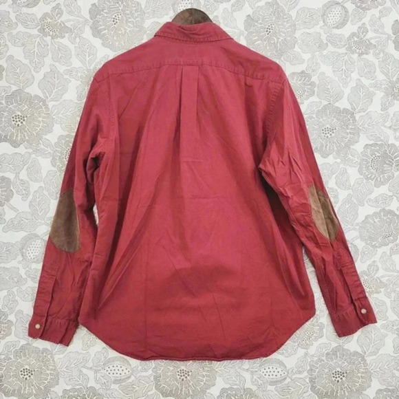 Ralph Lauren Brushpopper Classic Red Long Sleeve Shirt double Elbow Men L - Picture 2 of 7